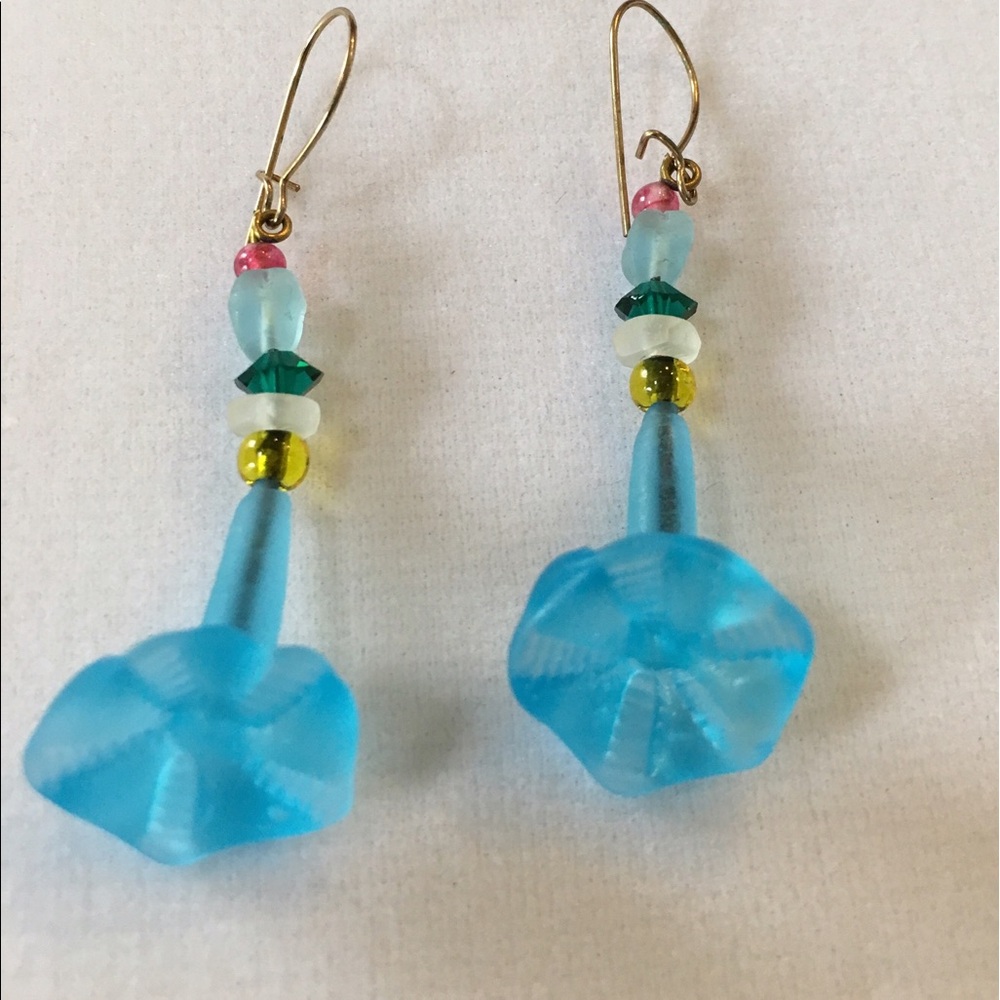 COPY - Lucy Isaacs Antique Glass Trumpet Flower Earrings
